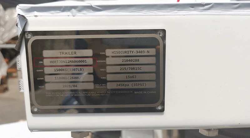 mobile cctv trailer label